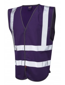 Leo Pilton Reflective Waistcoat - Purple